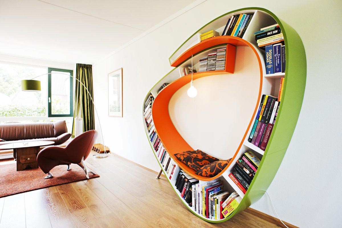 Awesome Bookworm Wall Mounted Creative Bookshelves Design